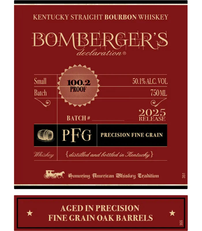 Bomberger’s Declaration 2025 Release Precision Fine Grain Bourbon 750ml