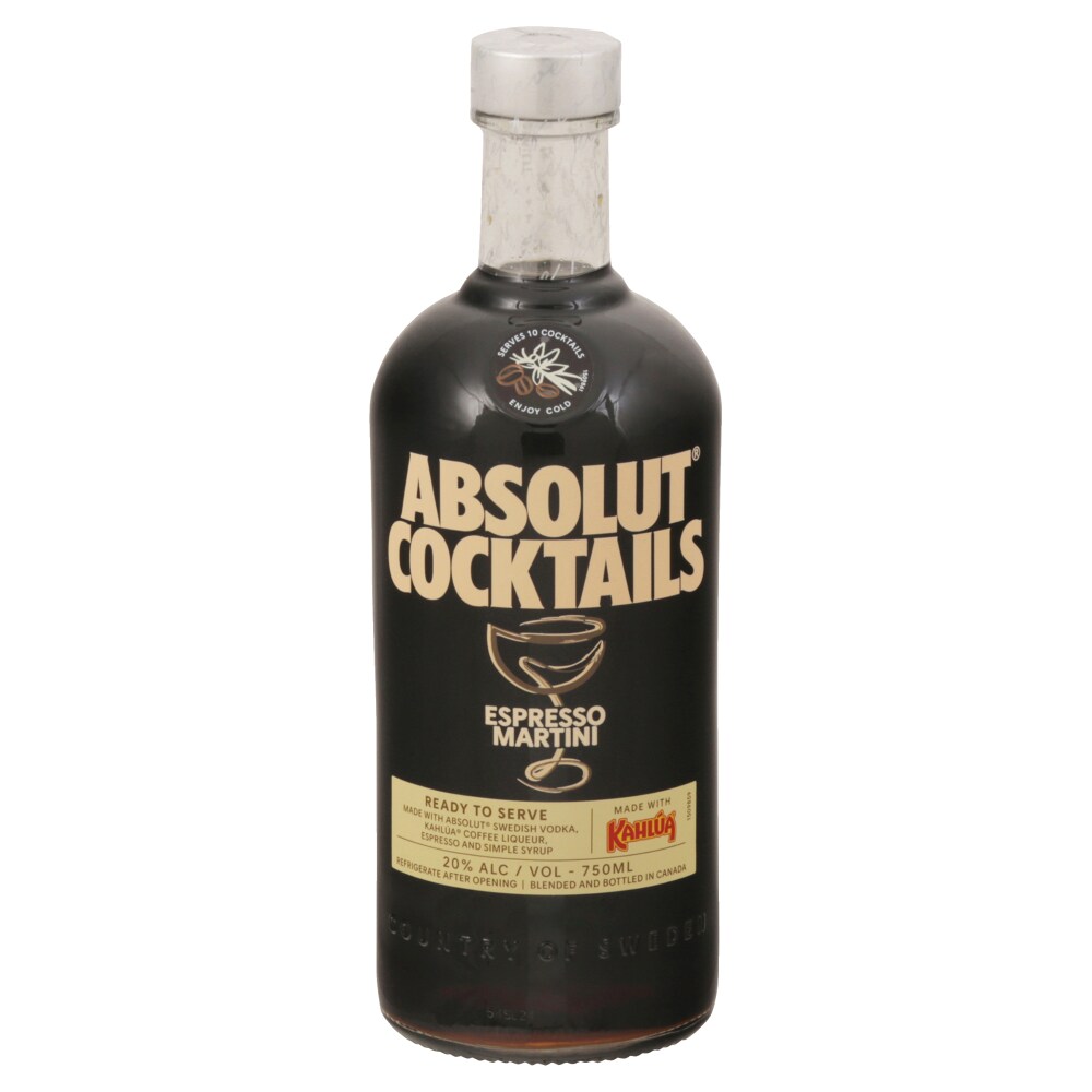 Absolut Vodka Cocktails Espresso Martini 750ml – Kings Wine and Spirit