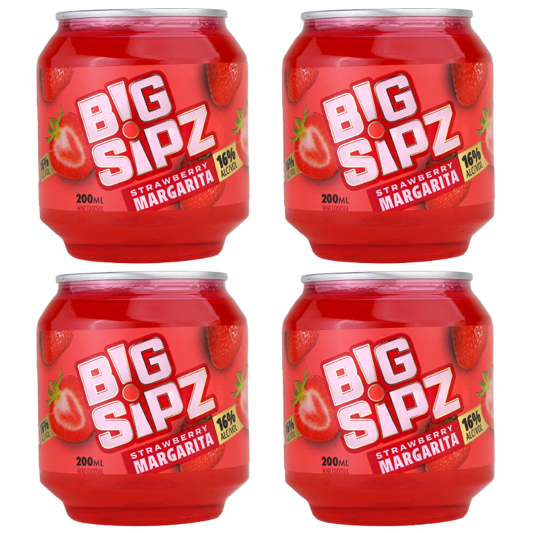 Big Sipz Strawberry Margarita Bundle (4x200ml)