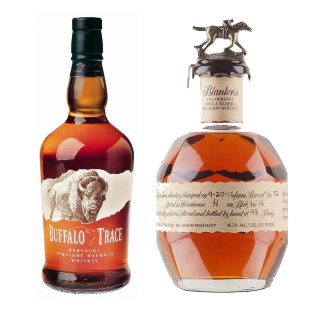 Buffalo Trace Kentucky Straight Bourbon Whiskey / Blanton's Single Barrel Bourbon Whiskey Bundle (2x750ml)