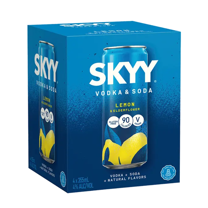 Skyy Vodka Soda - Lemon & Elderflower (4x355ml)