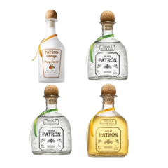 Patron Tequila Four Bottle Bundle (One 375ml, Three 750ml)