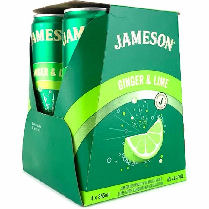 Jameson & Lime Irish Whiskey with Natural Ginger 4pk 355ml each